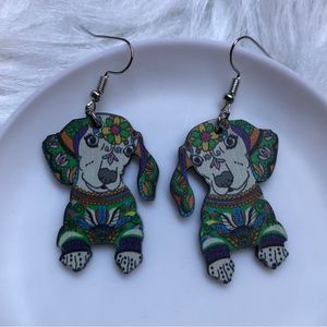 Colorful puppy dog earrings